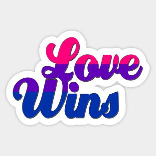 Love Wins Bisexual Pride Flag Sticker